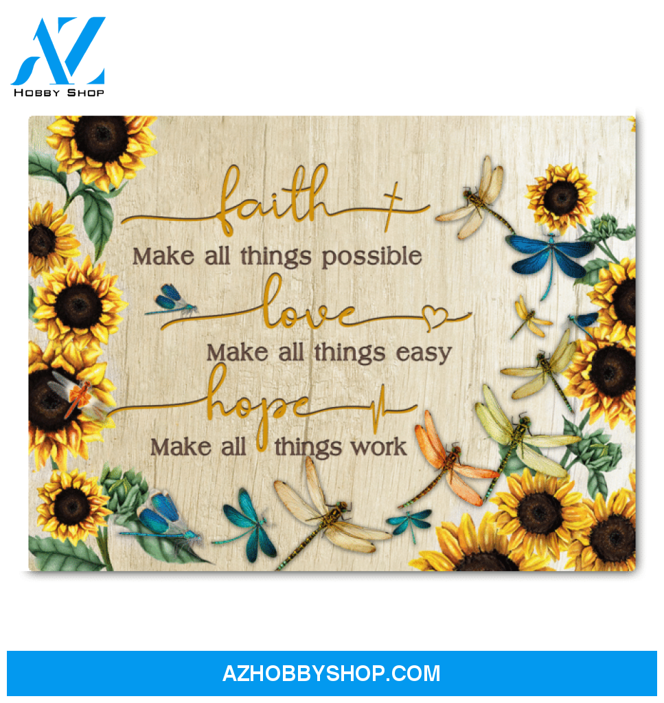 Dragonflies Faith Hope Love Unique Custom Design Canvas Present