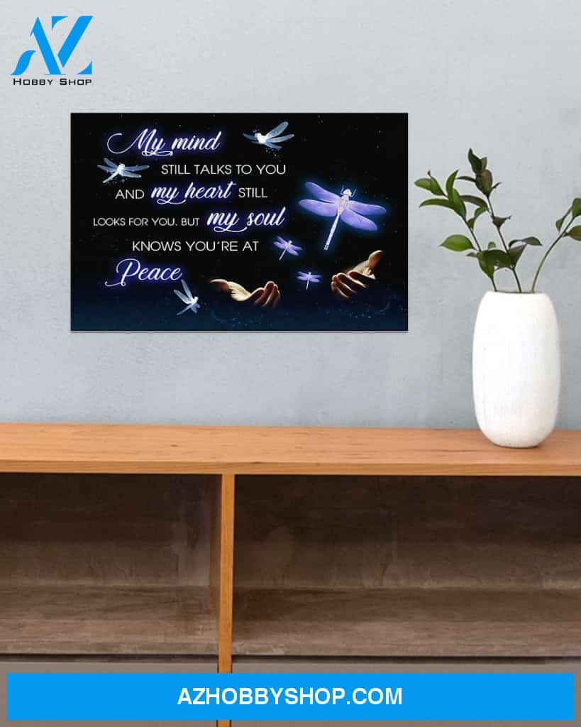 Dragonfly My Soul Knows You're At Peace Canvas Wall Art, Wall Decor Visual Art