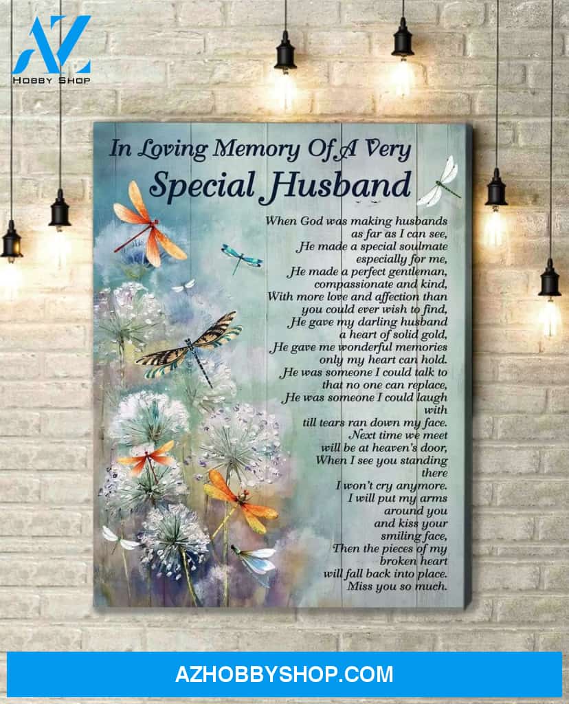 Dragonfly Special Husband Canvas Wall Art
