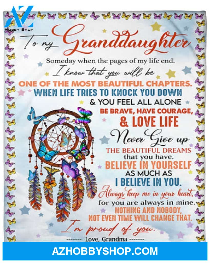 Dream Catcher Butterfly To My Granddaughter Blanket Gift For Granddaughter From Grandma