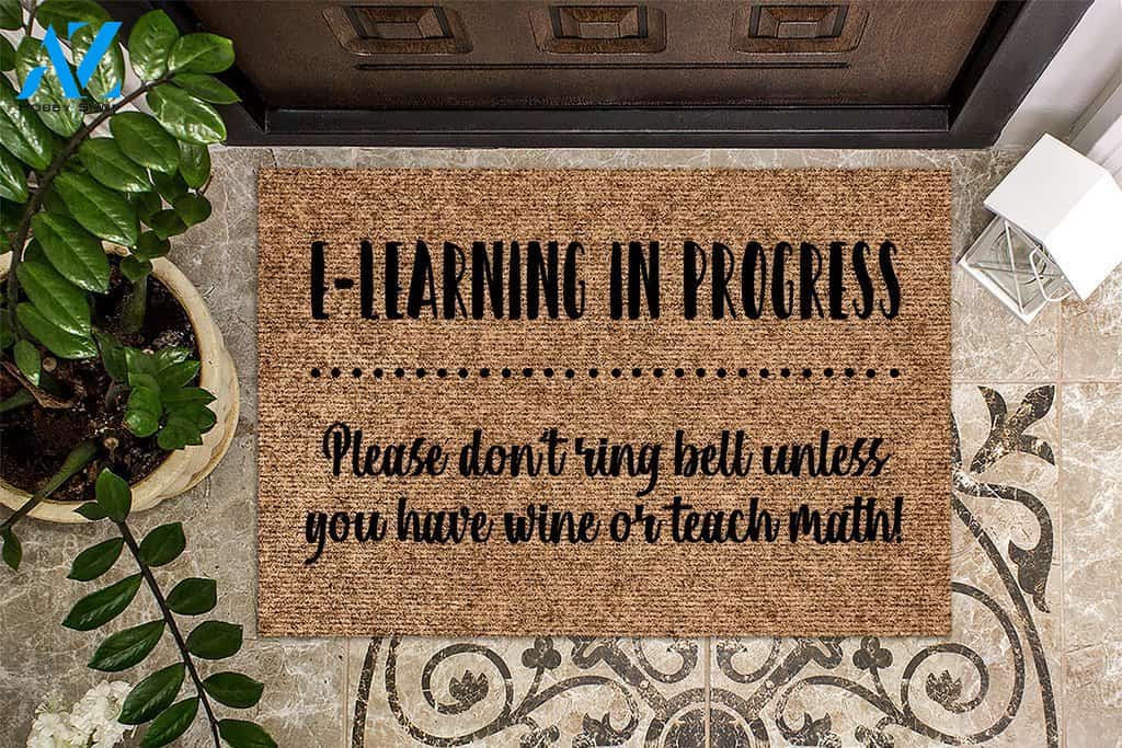 E-Learning In Progress Don't Ring Bell Doormat | Welcome Mat | House Warming Gift