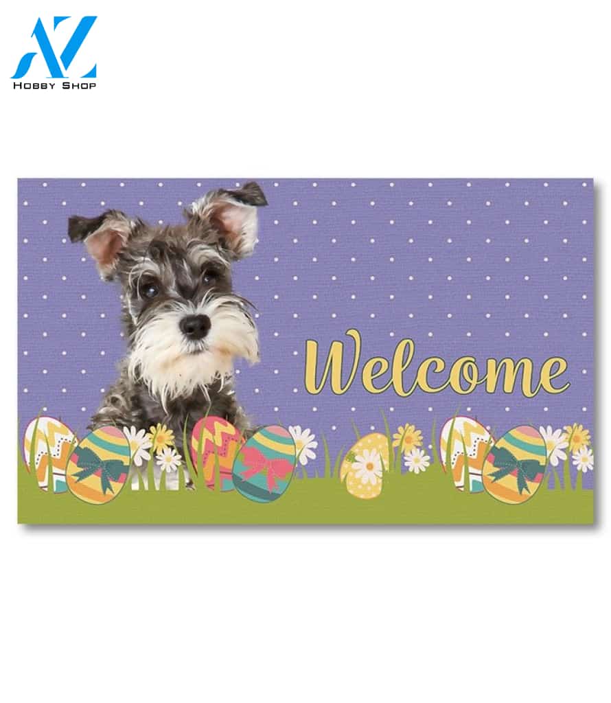 Easter Miniature Schnauzer Doormat - 18" x 30"