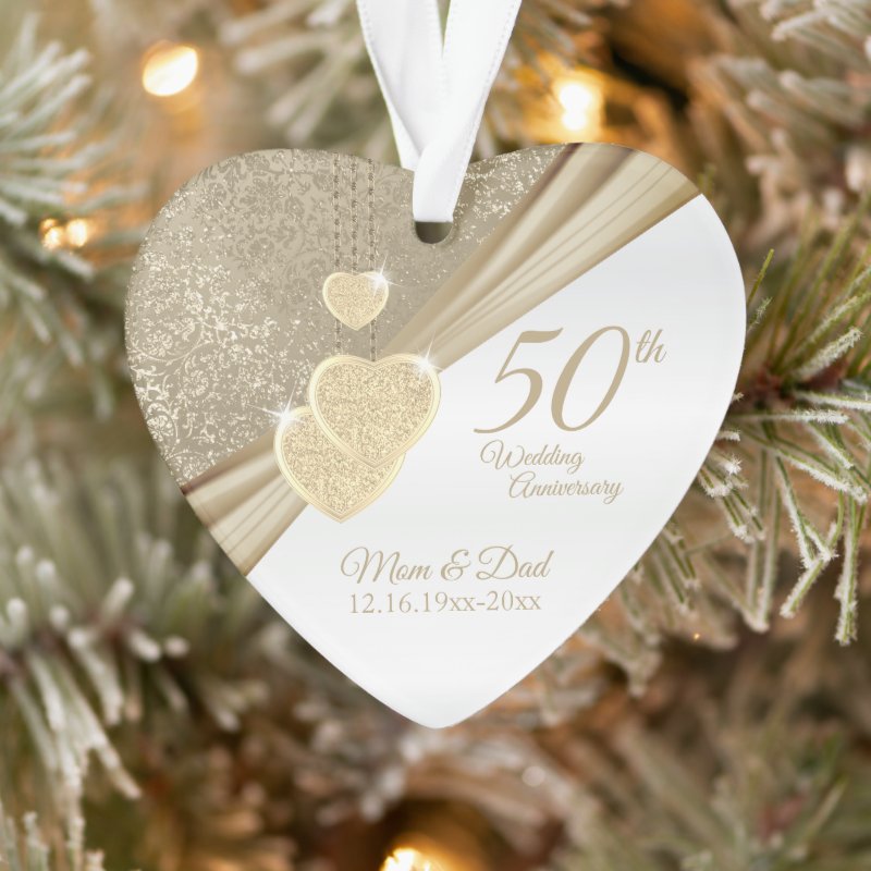 Elegant 50Th Wedding Anniversary Ornament