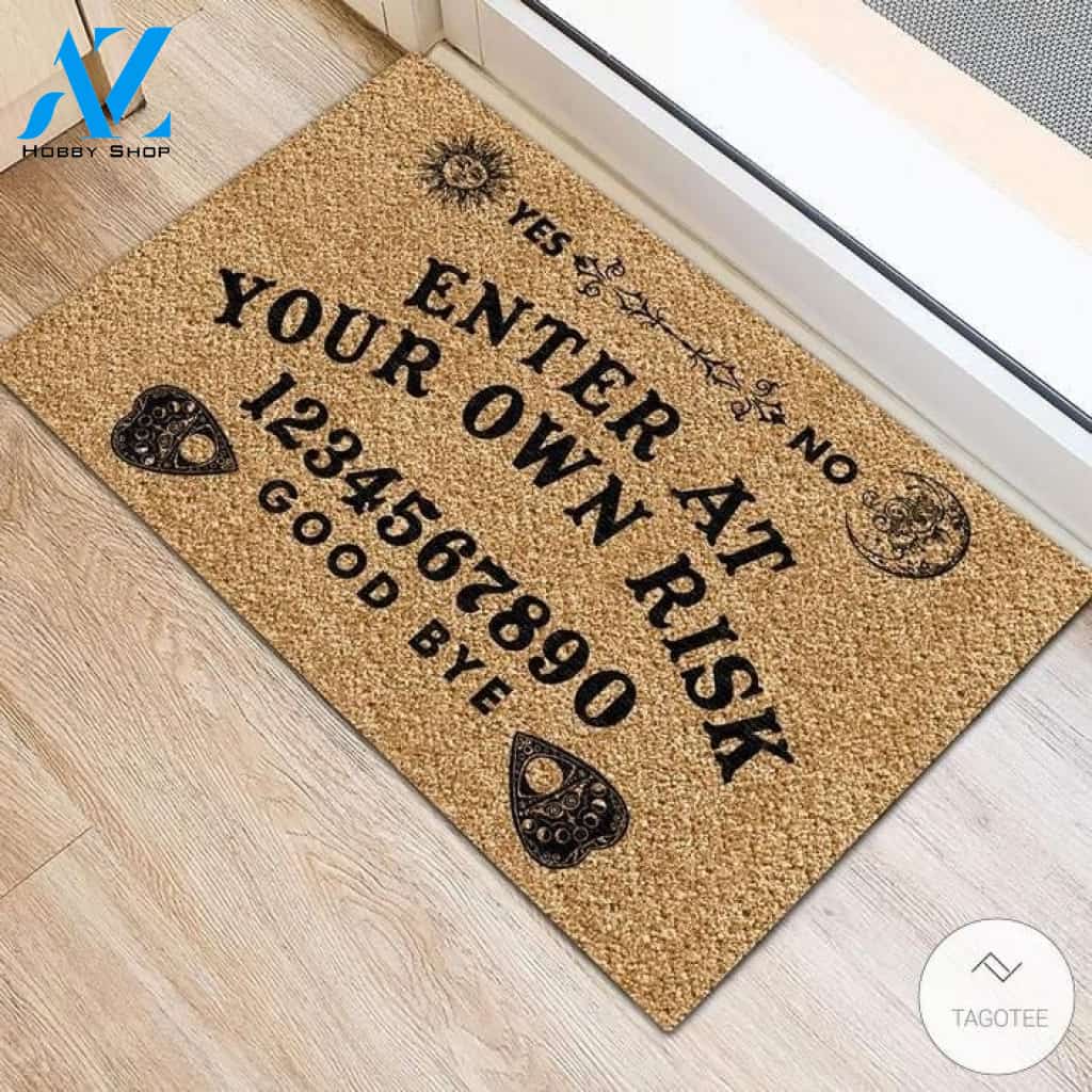 Enter At Your Own Risk Ouija Board Witch Doormat