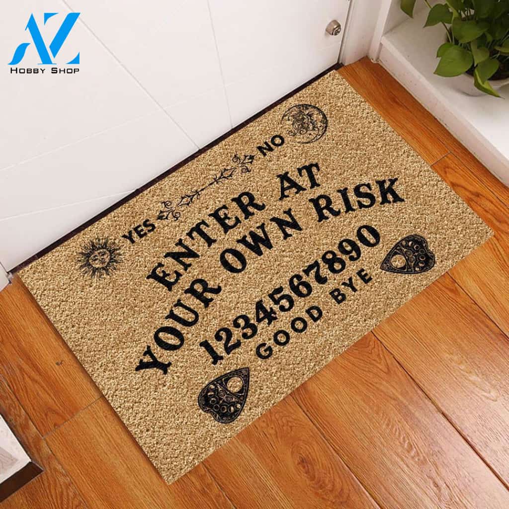 Enter At Your Own Risk Ouija Board Witch Doormat | Welcome Mat | House Warming Gift
