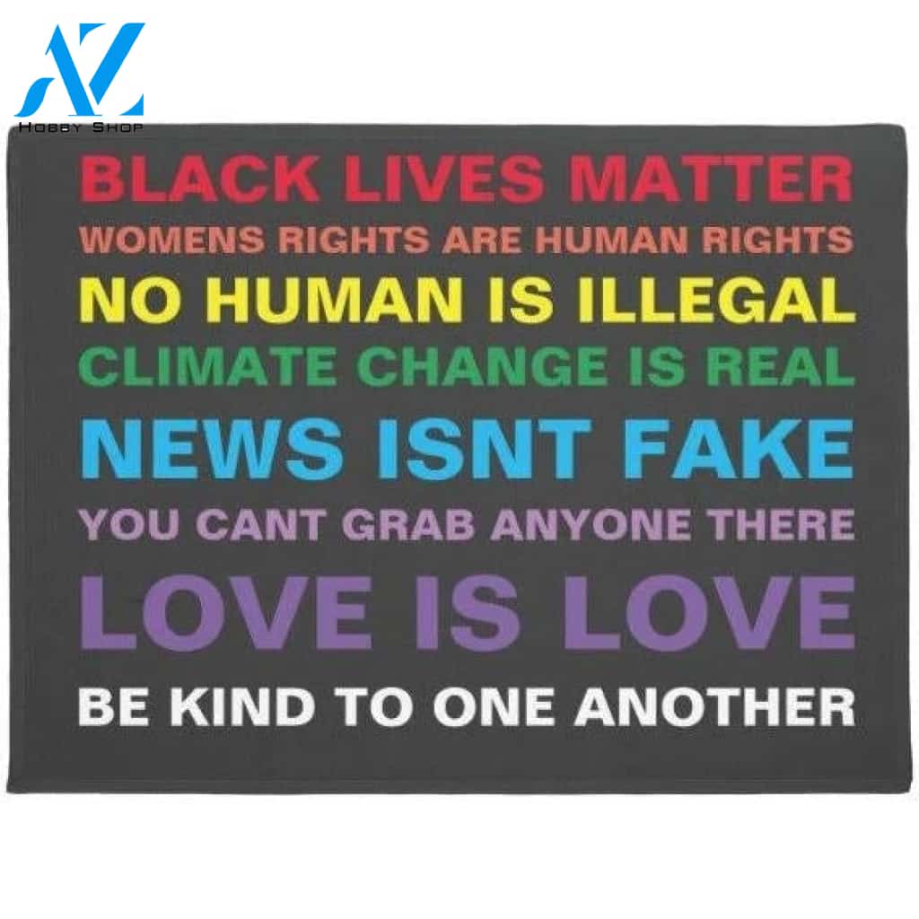 equality black lives matter pride door mat
