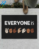 Everyone Is Welcome American Sign Language Doormat, Kindness Doormat