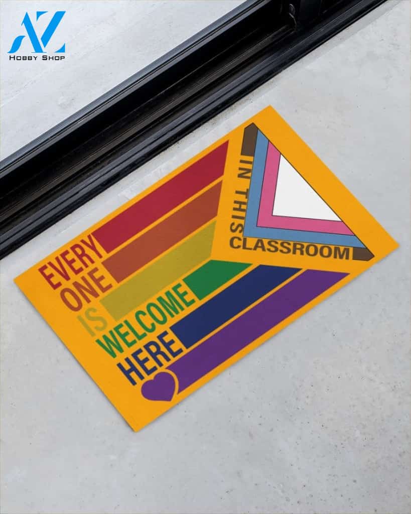 Everyone Is Welcome In This Classroom Equality Indoor And Outdoor Doormat Gift For Teacher Student Decor Warm House Gift Welcome Mat