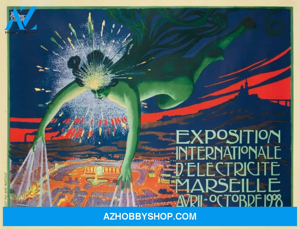 Exposition International D'Electricite Vintage Poster France C. 1908
