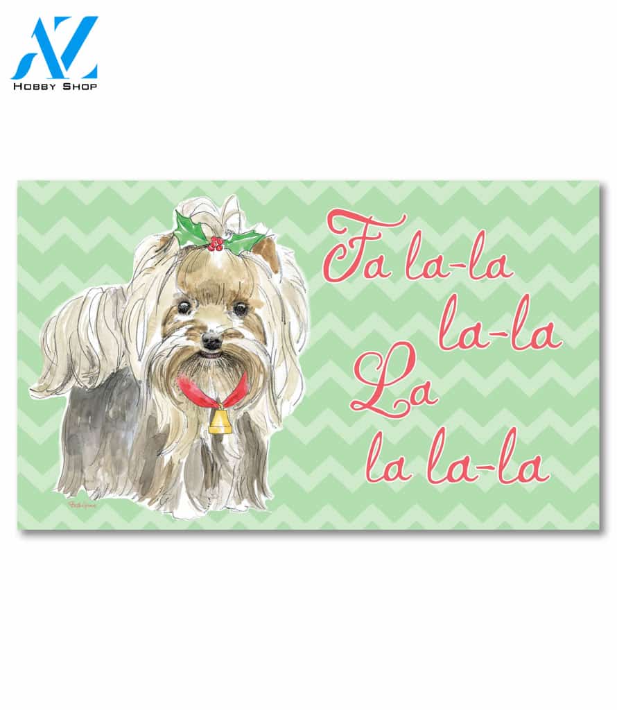 Fa La La Yorkie Doormat - 18" x 30"