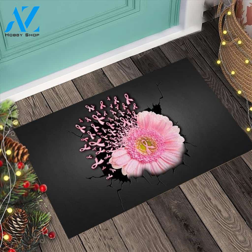 Personalized Name Family House Faith Hope Love - Breast Cancer Awareness Doormat Pink Daisy Indoor And Outdoor Doormat Warm House Gift Welcome Mat Gift For Family Friend