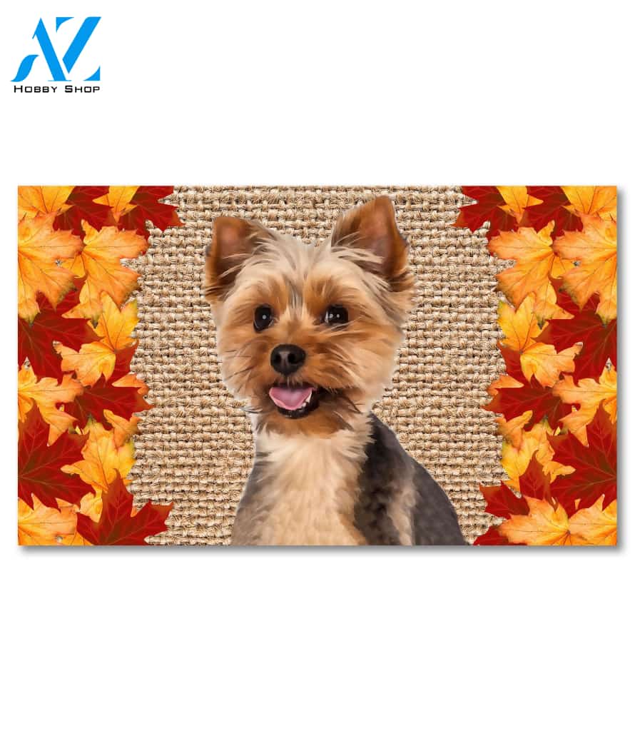 Fall Leaves Yorkie Doormat - 18" x 30"