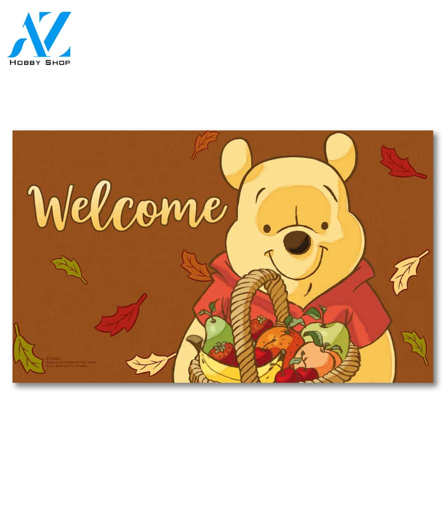 Fall Pooh Welcome Doormat - 18" x 30"