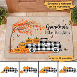 Fall Season Grandma‘s Little Pumpkins Personalized Doorma