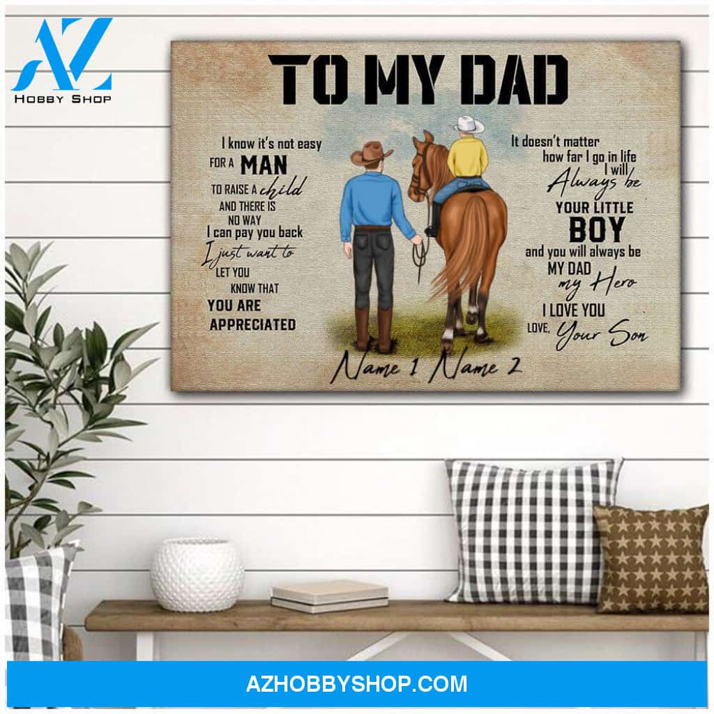 Famille Gift - Personalize Canvas - Special Gift to Horse Dad - Home Decor