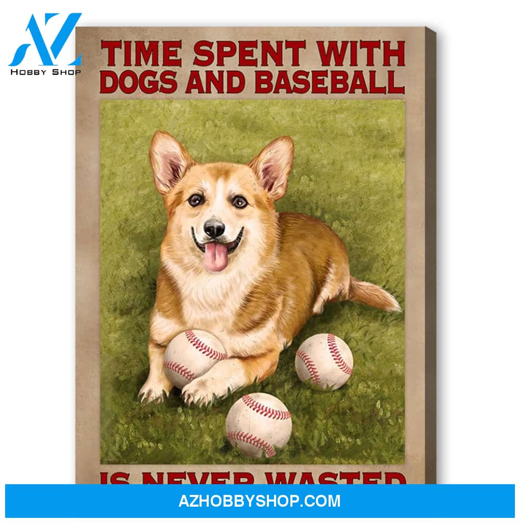 Famille Gift - Poster/Canvas - Baseball and Corgi