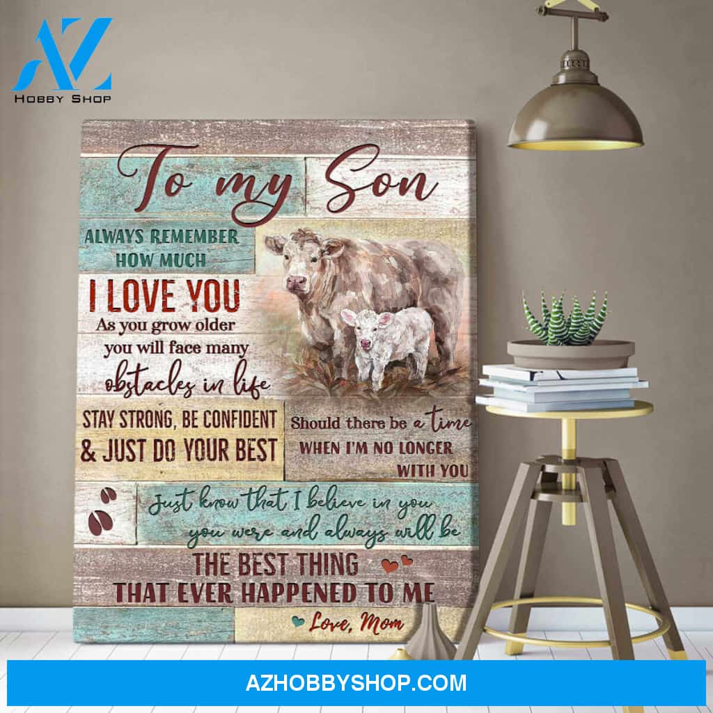 Family Cow Motherhood Canvas To my son Wall Art Decor