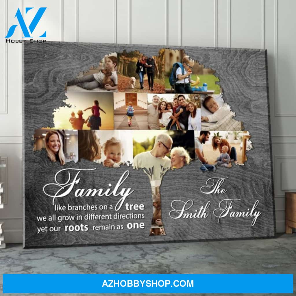 Family Tree Art Personalized Photo Gift For 25th Wedding Anniversary Canvas Print