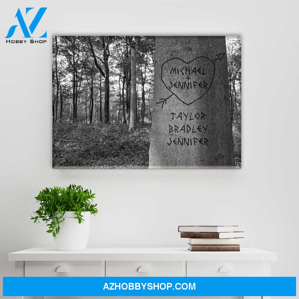 Family Tree Names Premium Canvas