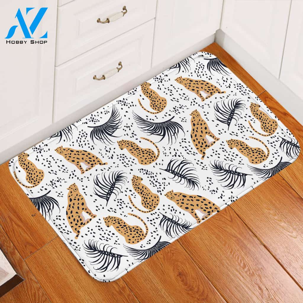 Feather & Cheetah Door Mat