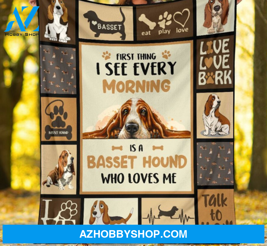 First Thing I See Every Morning Basset Hound Blanket Gift For Dog Lovers