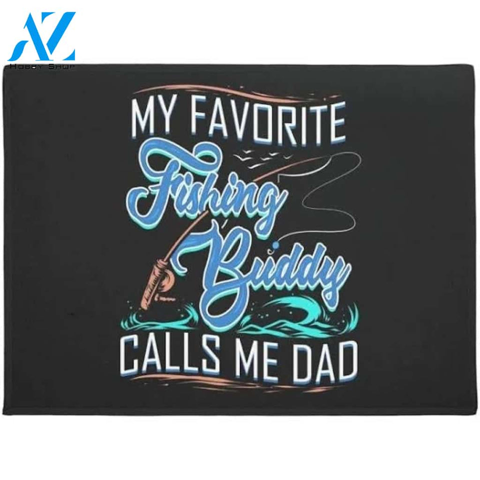 Fishing Buddy Dad Doormat Funny Welcome Mat Housewarming Gift Home Decor Funny Doormat Gift For Friend