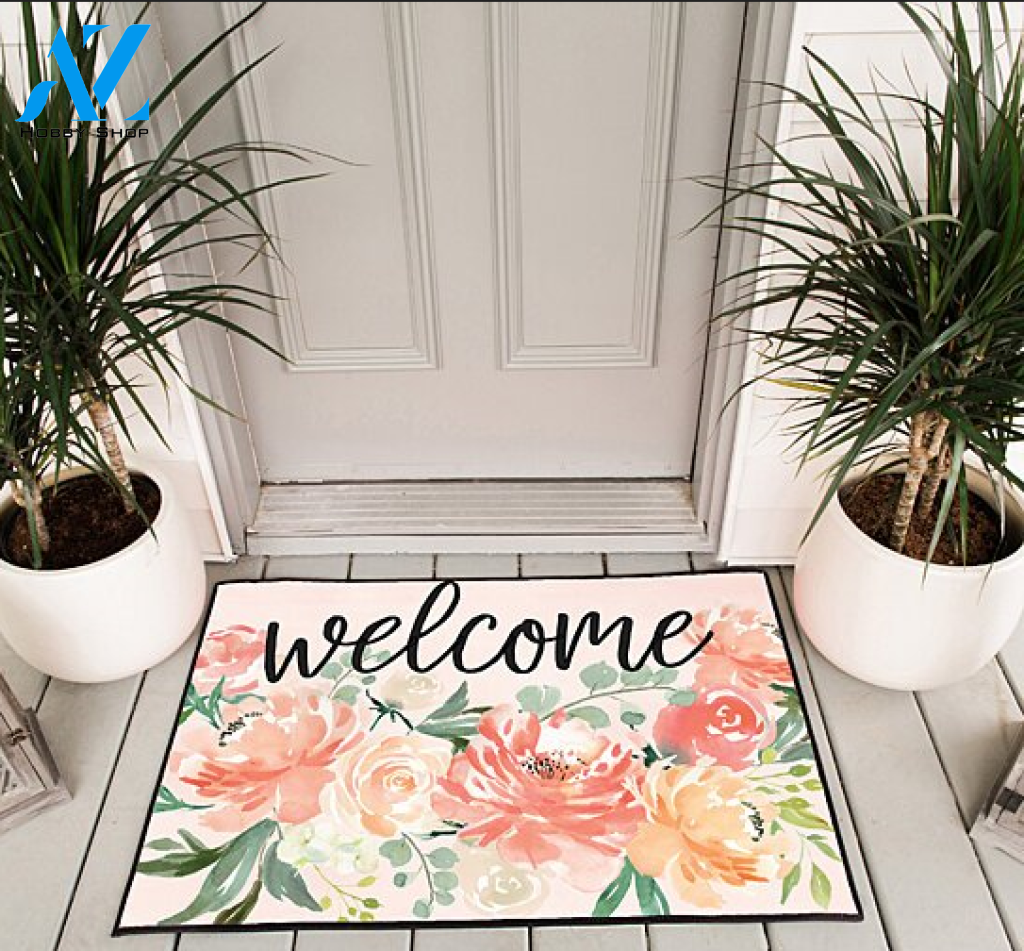Floral Doormat for Summer Indoor And Outdoor Doormat Warm House Gift Welcome Mat Birthday Gift For Floral Lovers Summer Lovers