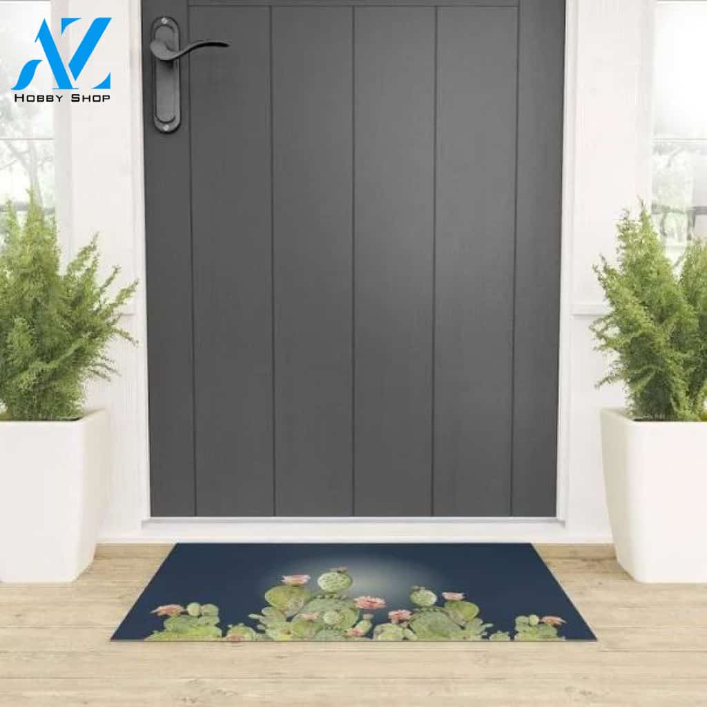 Flower Cactus Buds Flower Doormat Indoor And Outdoor Mat Entrance Rug Sweet Home Decor Closing Gift Gift For Friend Family Birthday Floral Plant Lovers Gift Idea