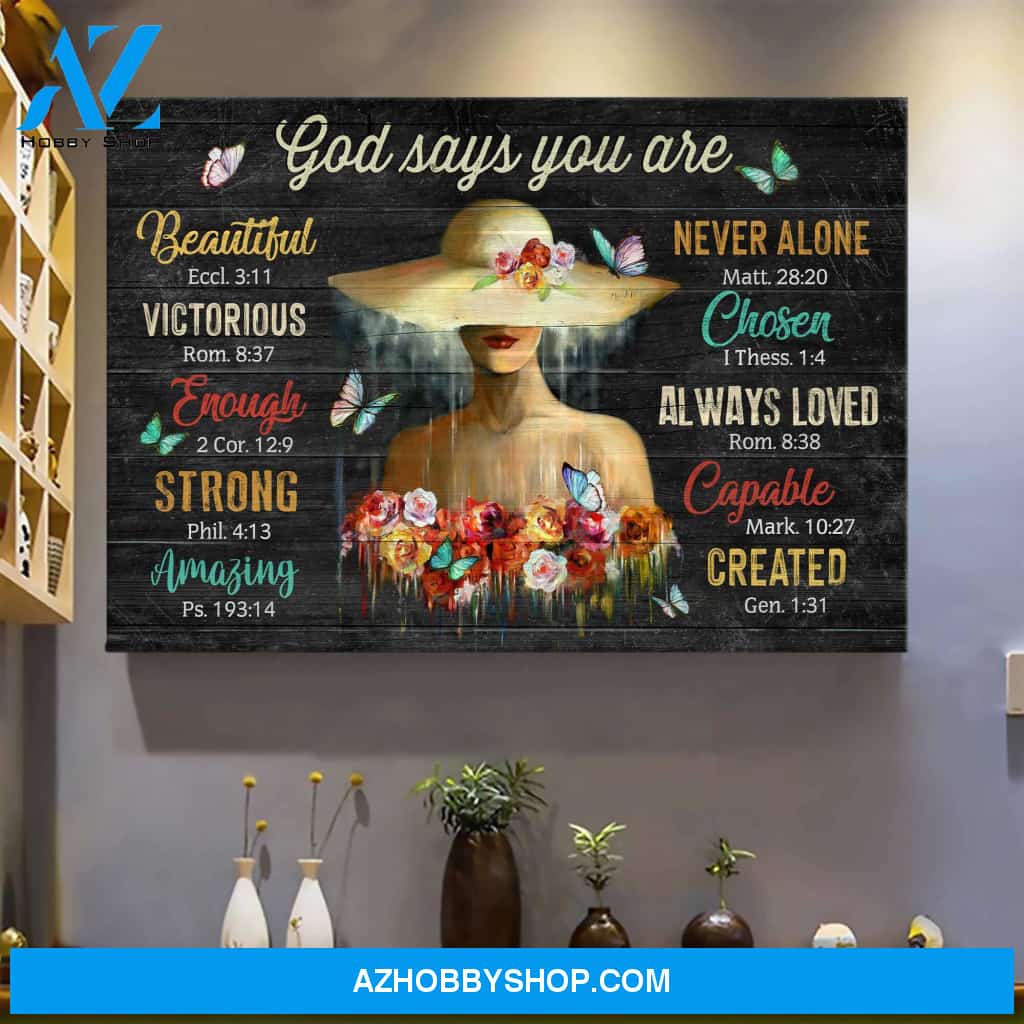 Flower girl - God says you are - Jesus Landscape Canvas Prints - Wall Art