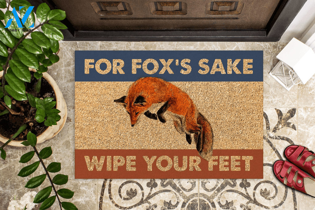 Fox Door Mat / Fox Jump For Fox's Sake Wipe Your Feet Door Mat