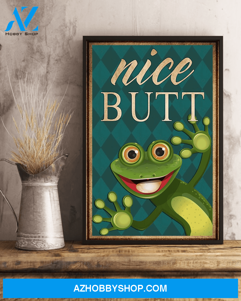Frog Nice Butt Funny Poster Frogs Loves Vintage Poster Canvas, Wall Decor Visual Art