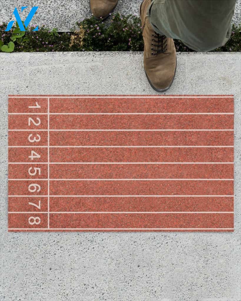 Funny Running Track Indoor And Outdoor Doormat Gift For Running Lovers Birthday Gift Decor Warm House Gift Welcome Mat