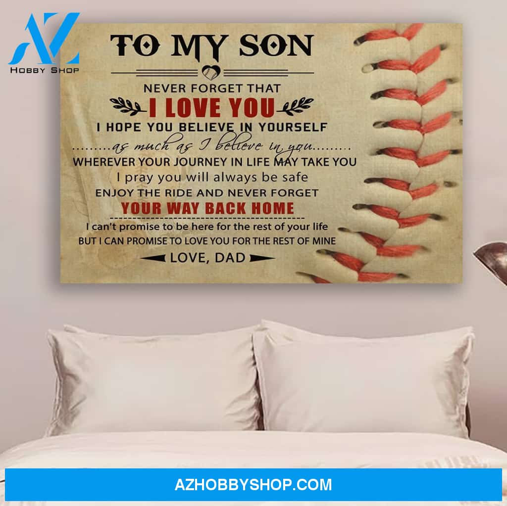 G-Baseball poster, Dad to son, Your way back home Canvas And Poster, Wall Decor Visual Art Gift Father's Day