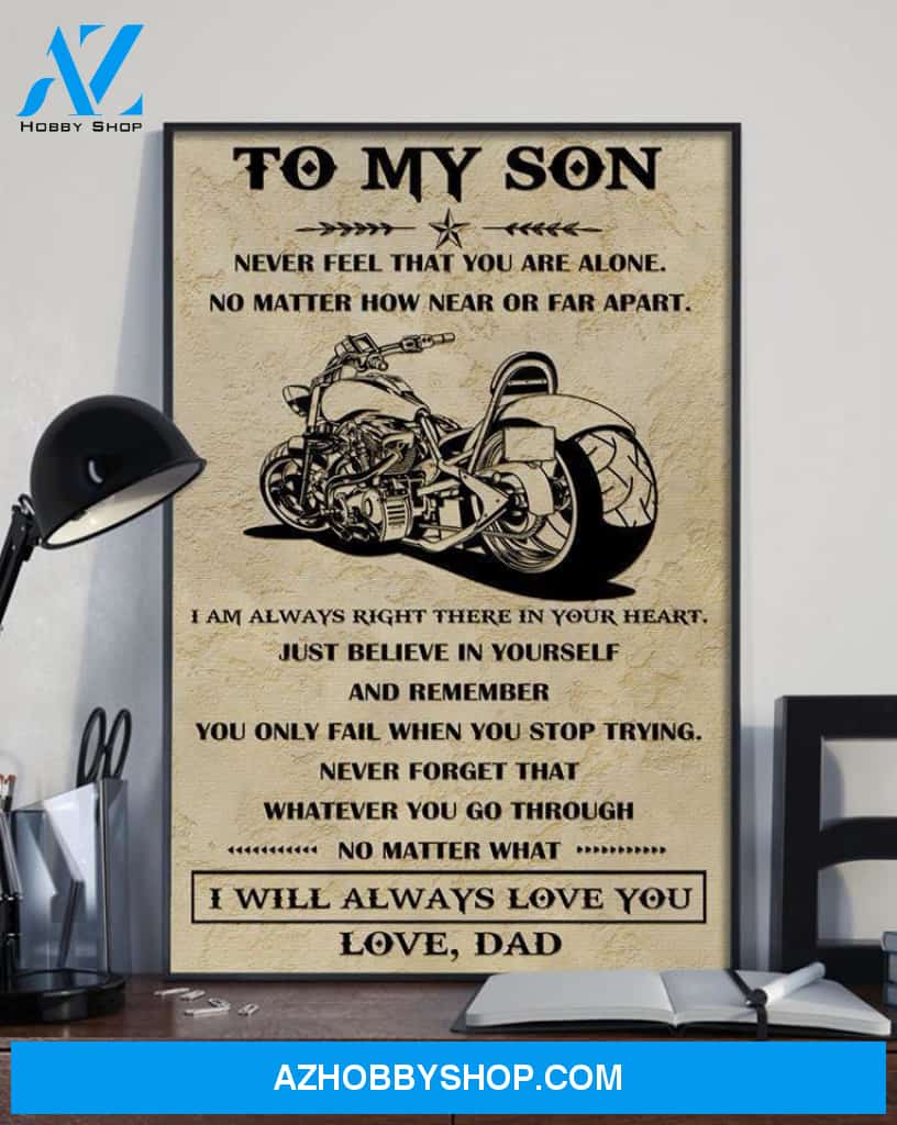 G-Biker poster, Dad to Son, I will always love you Canvas And Poster, Wall Decor Visual Art Gift Father's Day