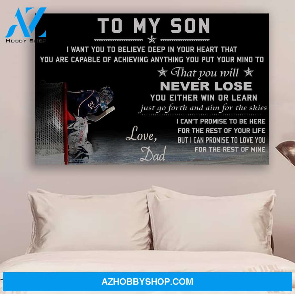 G- Hockey Dad To Son Never Lose Canvas And Poster, Wall Decor Visual Art Gift Father's Day