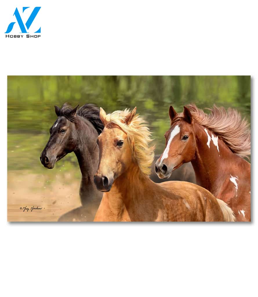 Galloping Horses Doormat - 18" x 30"