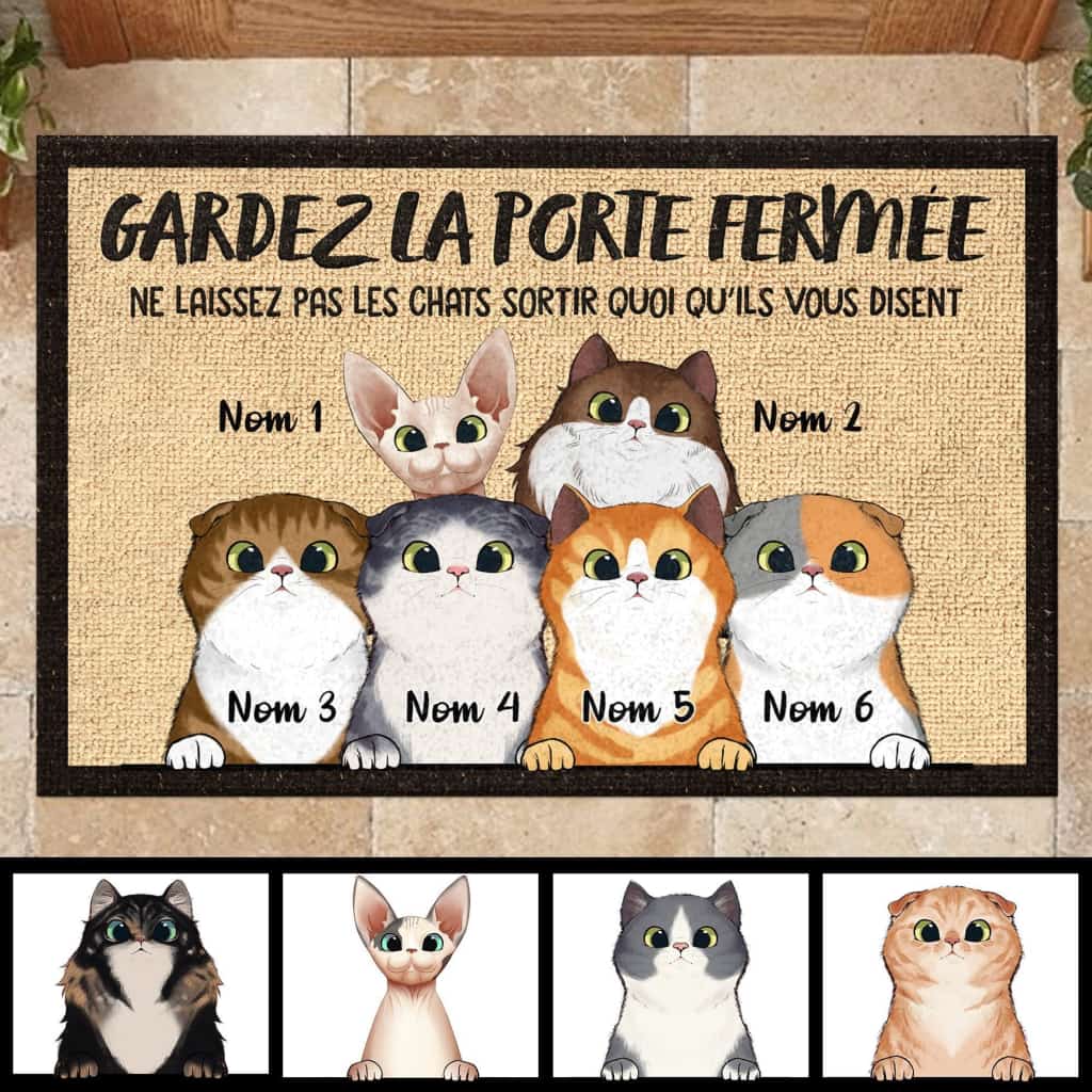 Gardez La Porte Fermée French - Personalized Doormat Door