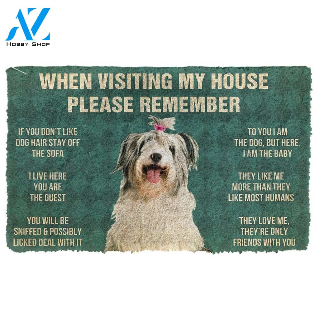 Gearhumans 3D Please Remember Old English Sheepdog House Rules Custom Doormat