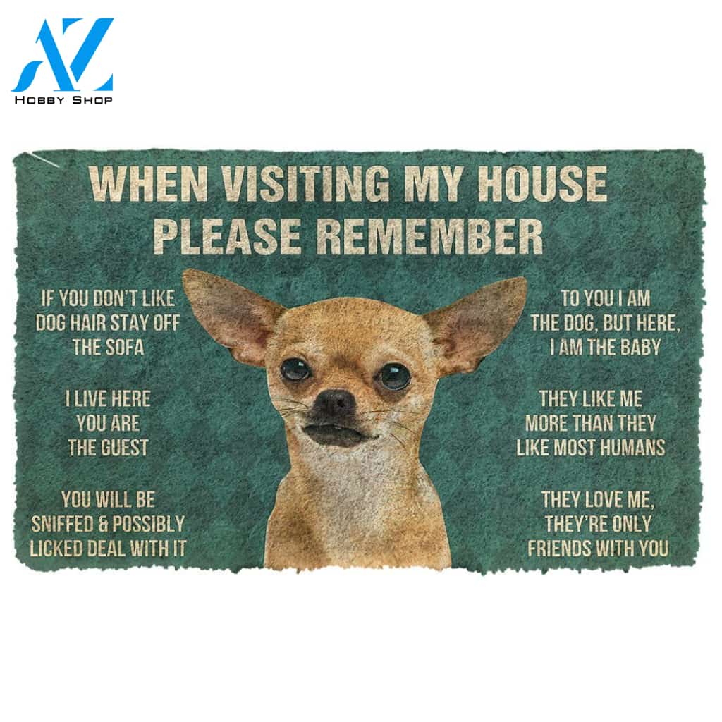 Gearhumans GearHuman 3D Please Remember Chihuahua Dogs House Rules Custom Doormat