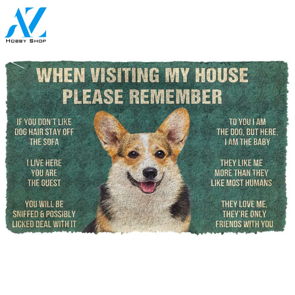 Gearhumans GearHuman 3D Please Remember Corgi Dog's House Rules Doormat