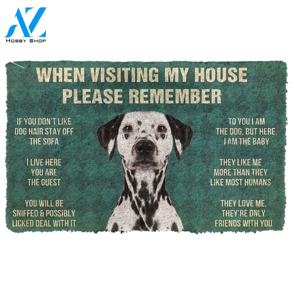 Gearhumans GearHuman 3D Please Remember Dalmatian Dogs House Rules Doormat