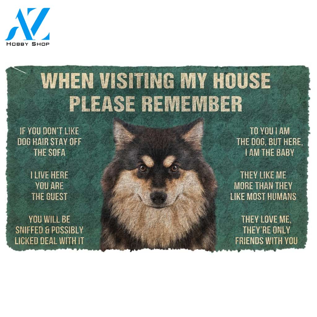Gearhumans GearHuman 3D Please Remember Finnish Lapphund Dogs House Rules Doormat