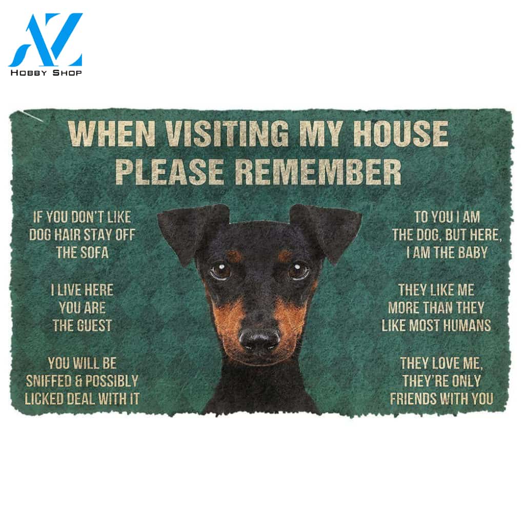 Gearhumans Gearhuman 3D Please Remember Manchester Terrier Dogs House Rules Doormat