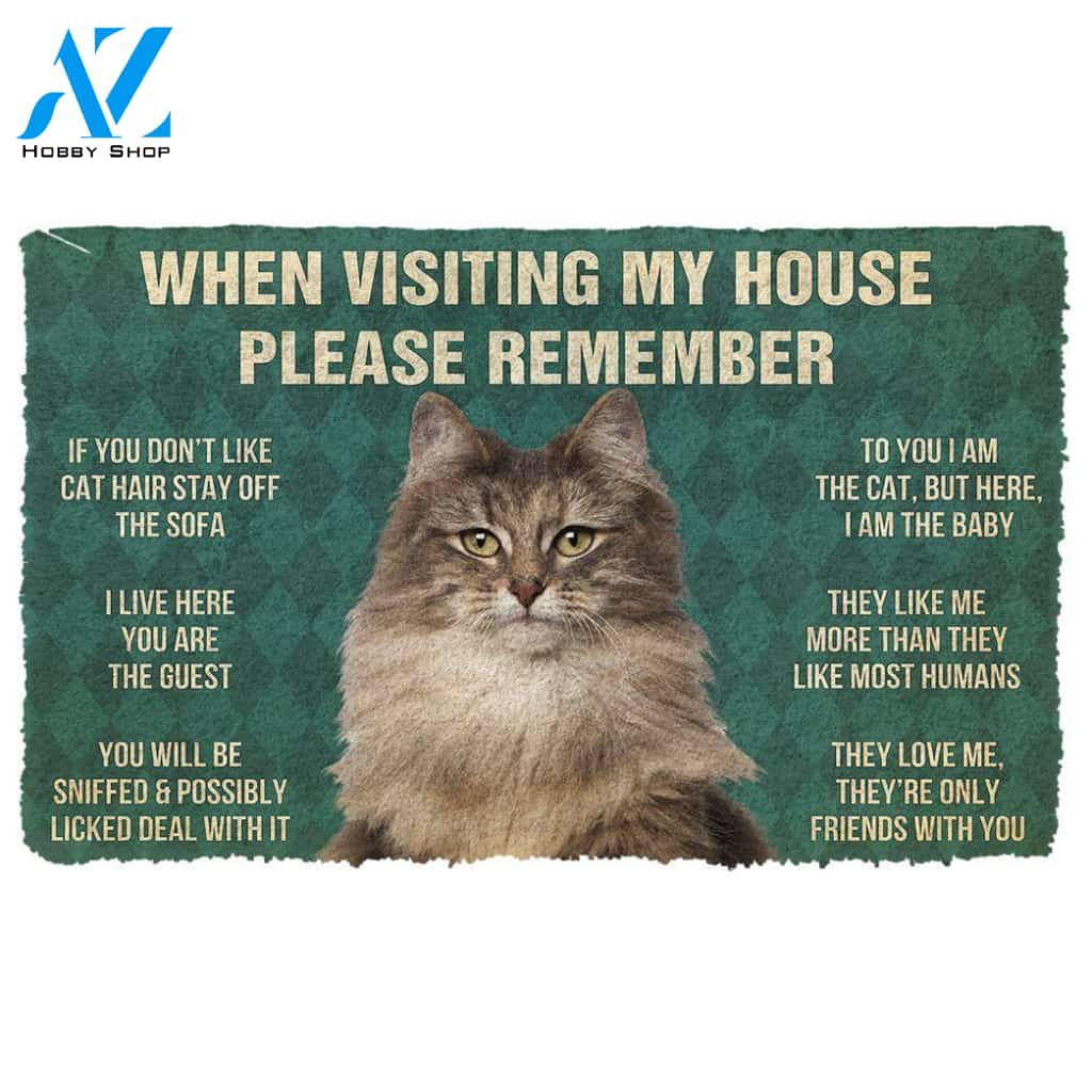 Gearhumans Gearhuman 3D Please Remember Norwegian Forest Cat House Rules Doormat