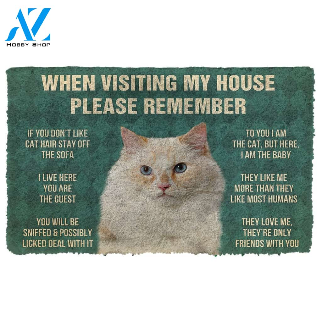 Gearhumans Gearhuman 3D Please Remember Ragamuffin Cats House Rules Custom Doormat