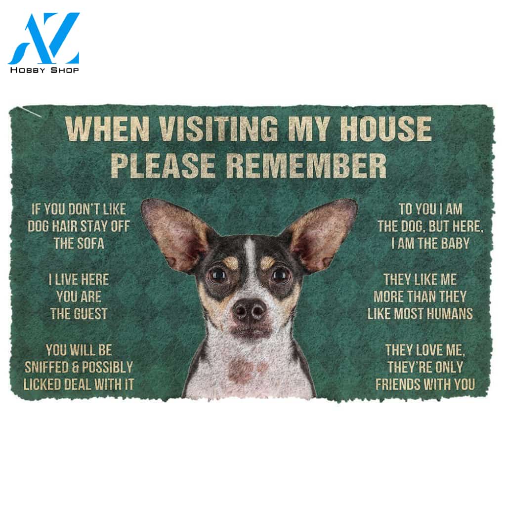 Gearhumans Gearhuman 3D Please Remember Rat Terrier Dogs House Rules Doormat