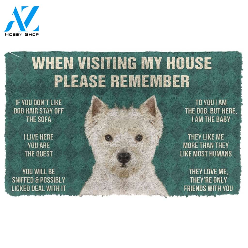 Gearhumans GearHuman 3D Please Remember West Highland White Terrier Dogs House Rules Doormat