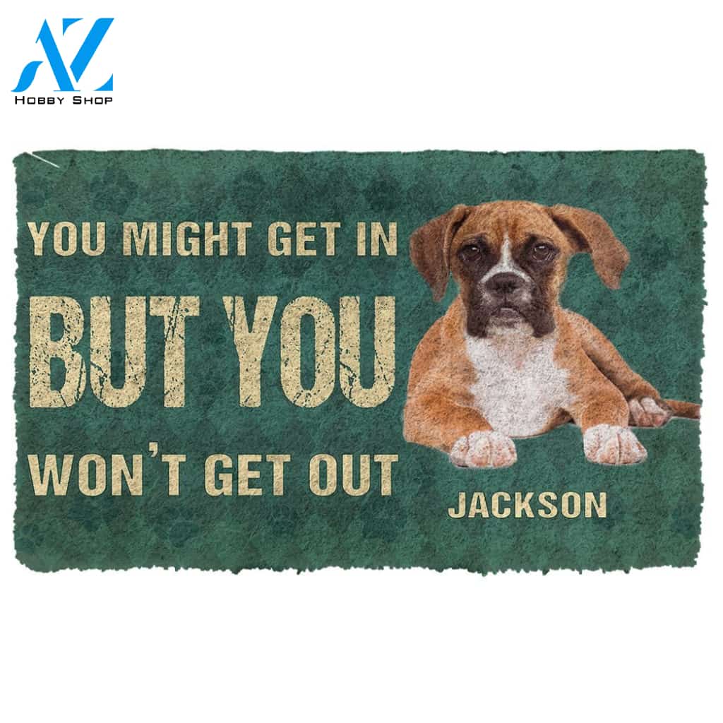 Gearhumans Gearhuman 3D You Might Get In But You Wont Get Out Boxers Dog Doormat