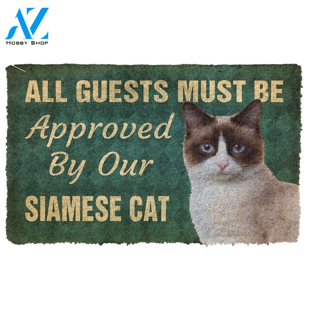 Gearhumans Gw29011- 3D Must Be Approved By Our Siamese Cat Custom Doormat