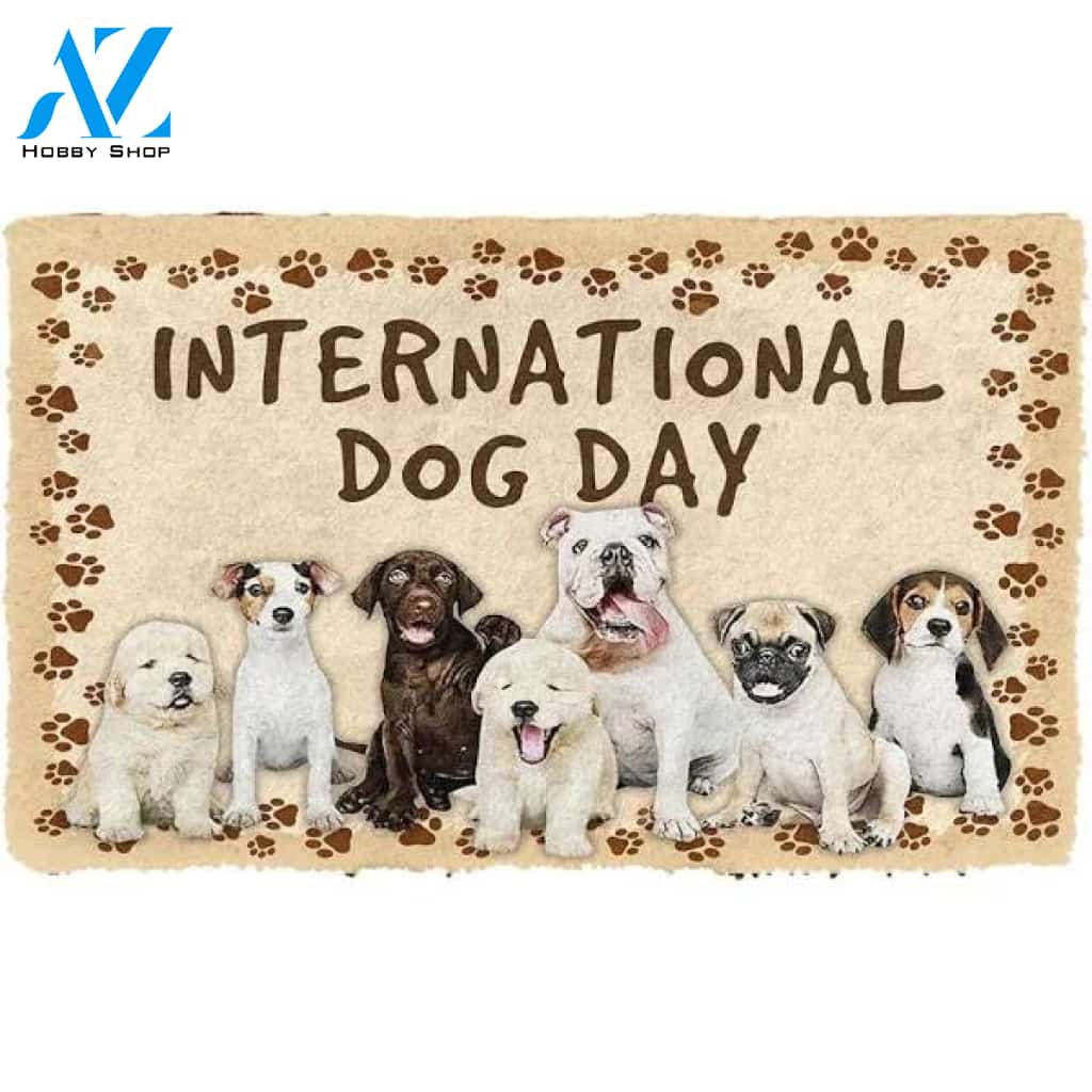 Gearhumans International Dog Day Custom Doormat Welcome Mat House Warming Gift Home Decor Funny Doormat Gift Idea